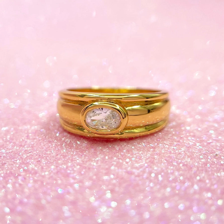 Jewelry Casual Vintage Style Classic Style Hexagram Round Copper Zircon K Gold Plated Rings