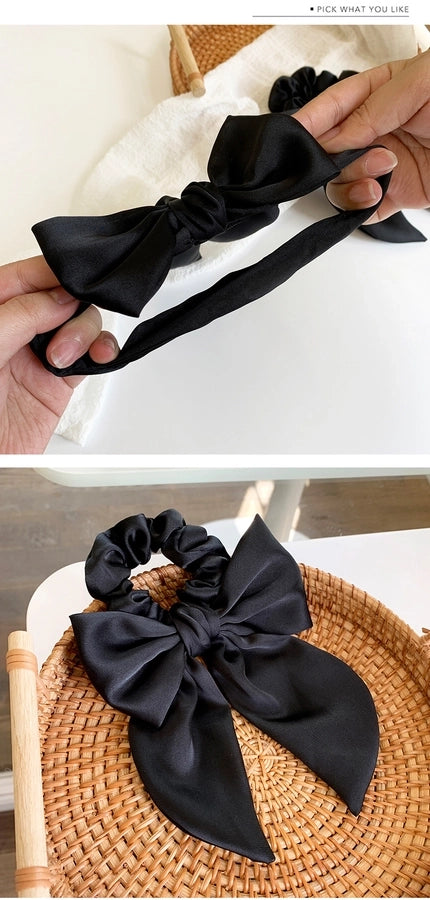 Women's Cute Vacation Solid Color Bow Knot Cloth satin Hair Tie