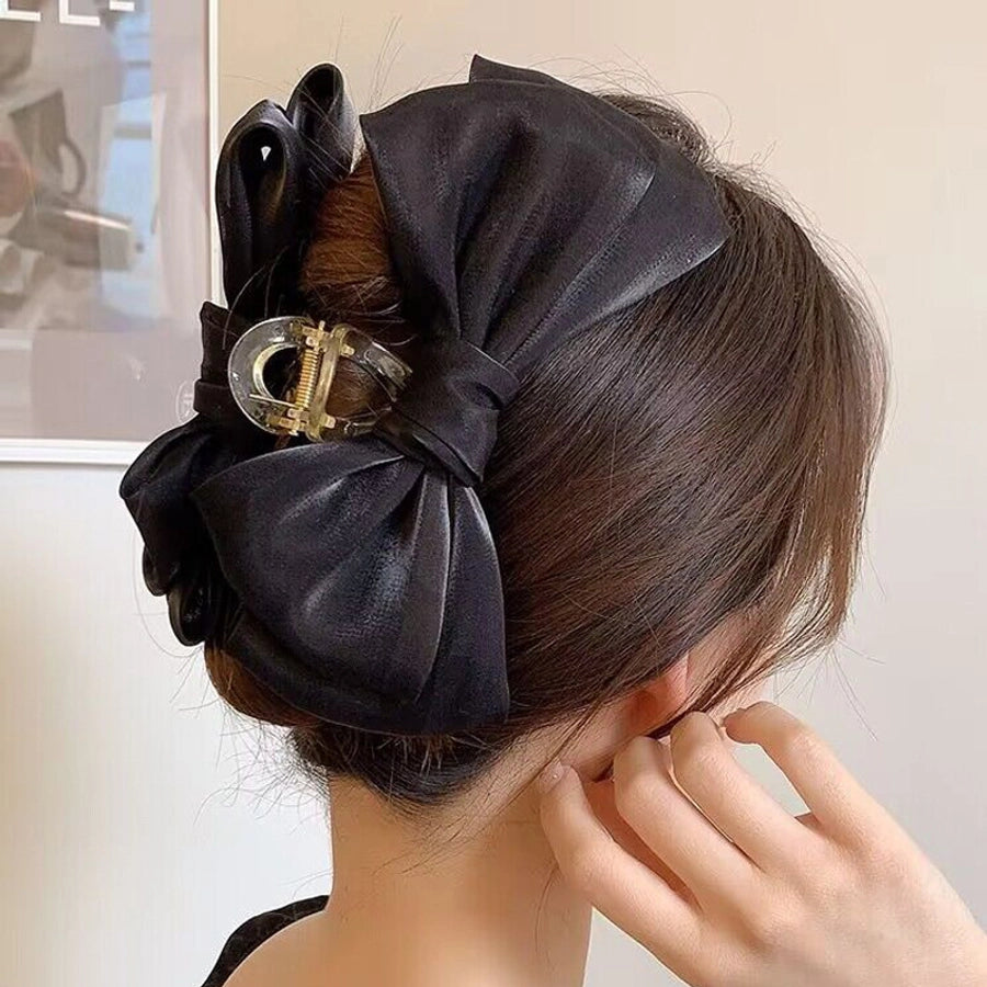 women's sweet simple style bow knot cloth hair claws