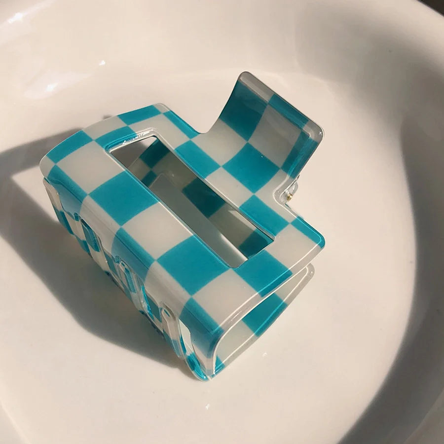 Women's Simple Style Lattice PVC Hair Claws