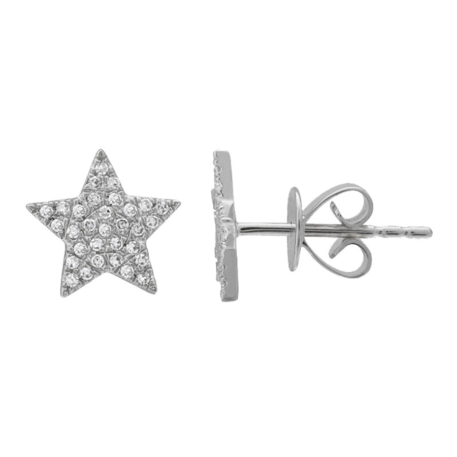 1 Pair IG Style Star Chain Inlay Copper Zircon Gold Plated Ear Studs