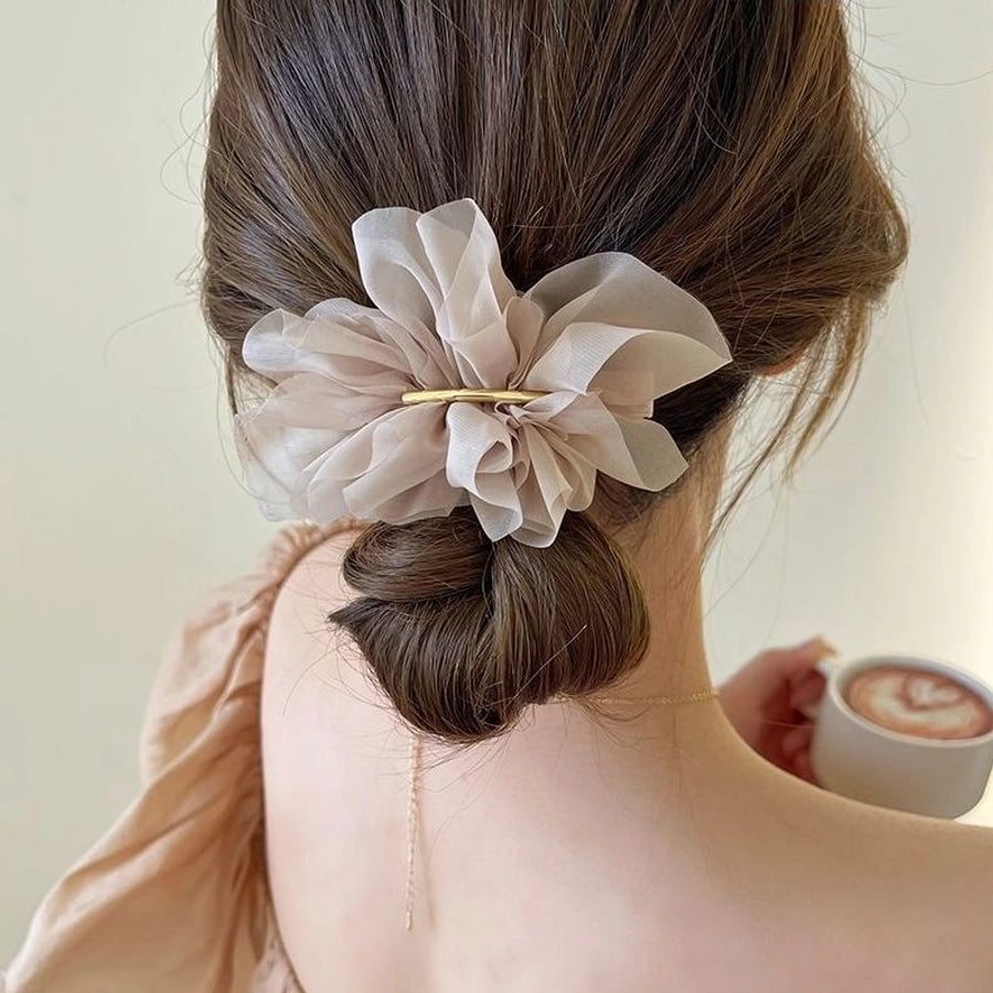 simple style geometric solid color cloth hair clip