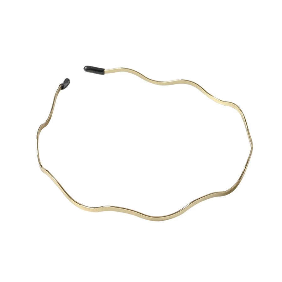 simple style solid color metal polishing hair band