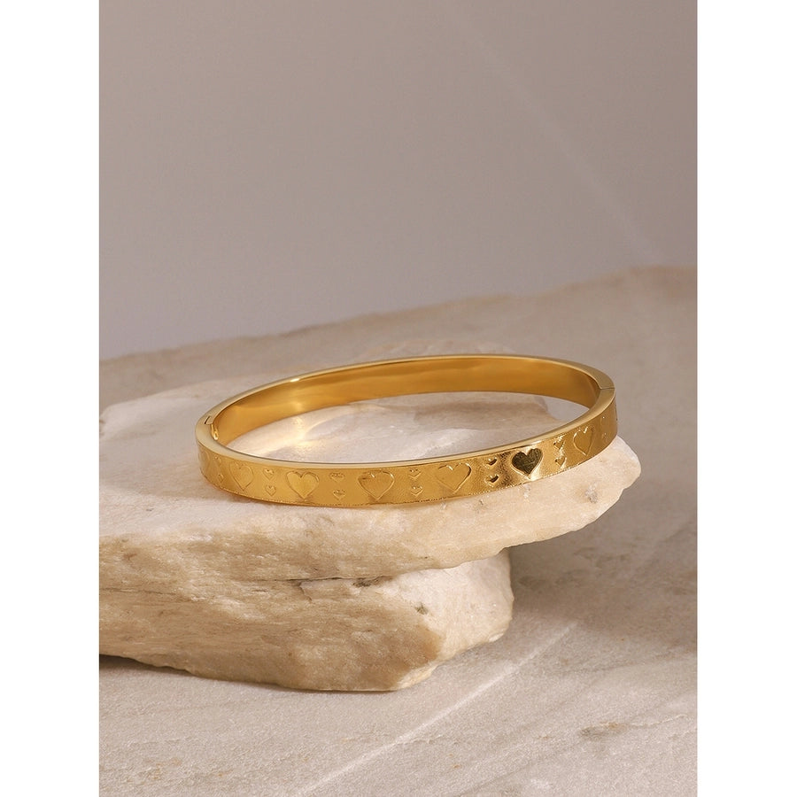 Simple Style Heart Shape 304 Stainless Steel Bangle In Bulk