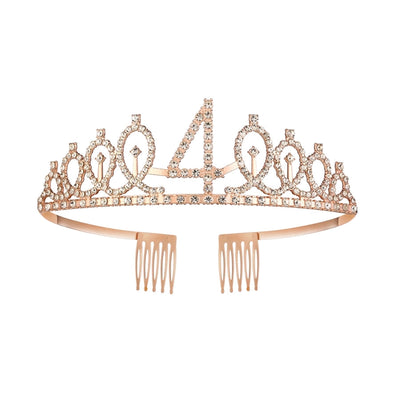 Girl'S Cartoon Style Letter Crown Metal Stoving Varnish Crystal Crown