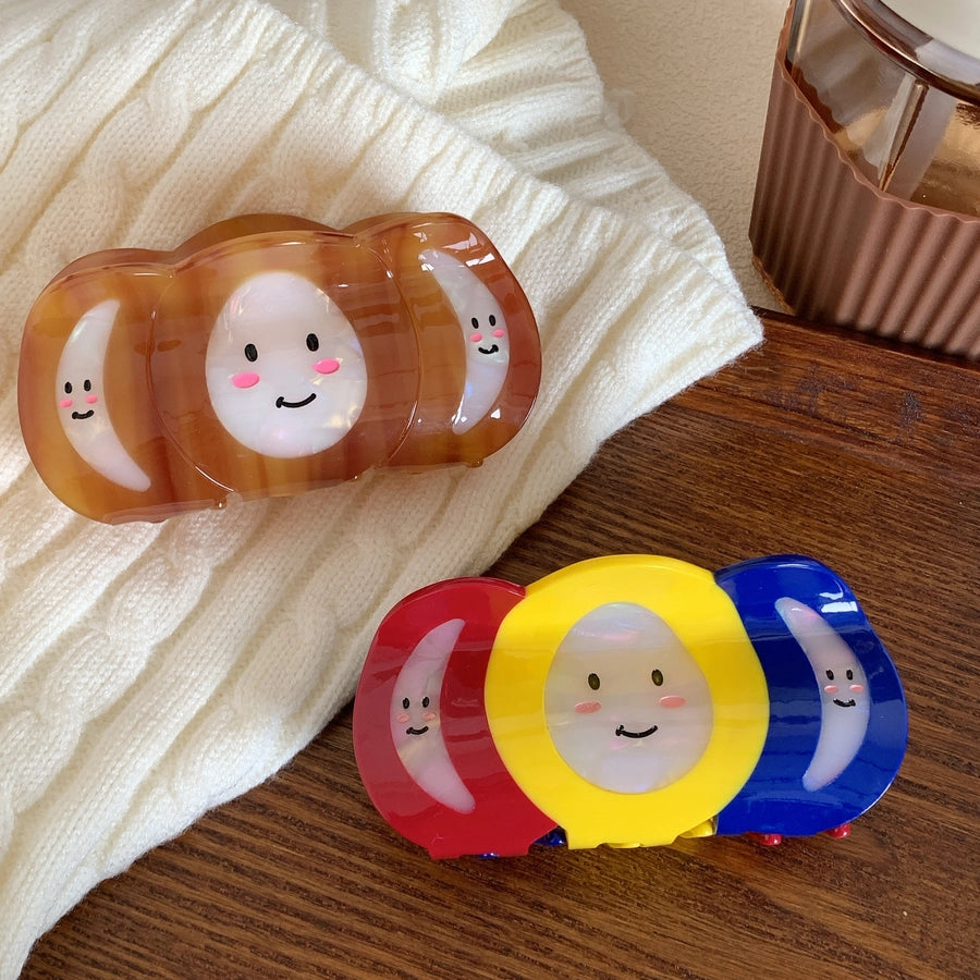 women's cartoon style cute  face acetic acid sheets hair claws