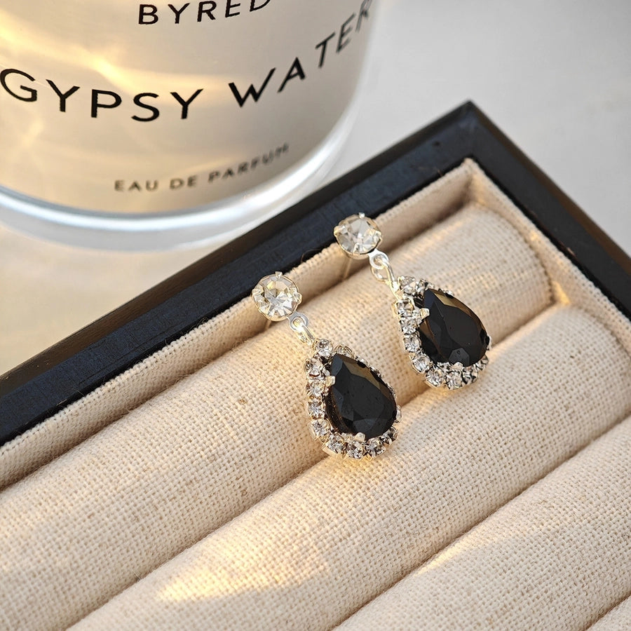 Jewelry Lady Streetwear Water Droplets Copper Earrings Necklace Jewelry Set