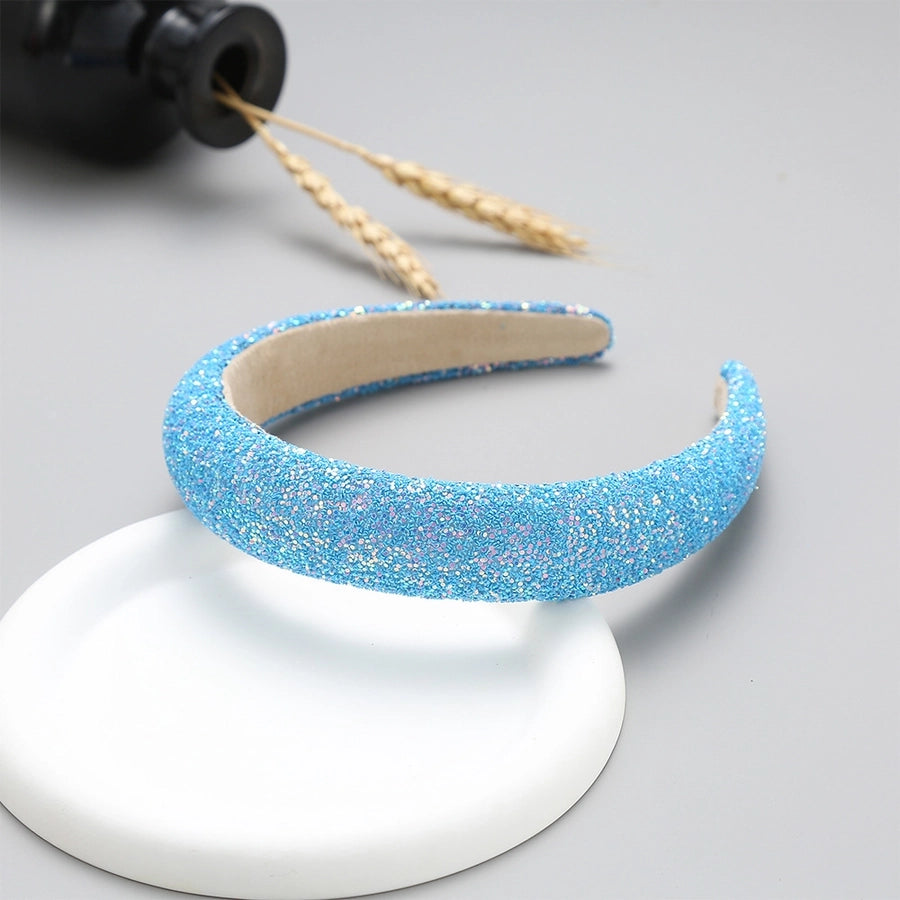 xinqi european and american onion powder headband creative sponge women's wide-edged headband 3cm glitter color hair pressing hairpin supply