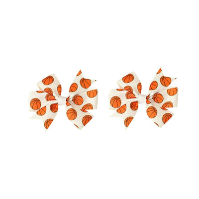 Women's Korean Style Basketball Bow Knot Polyester Hair Clip