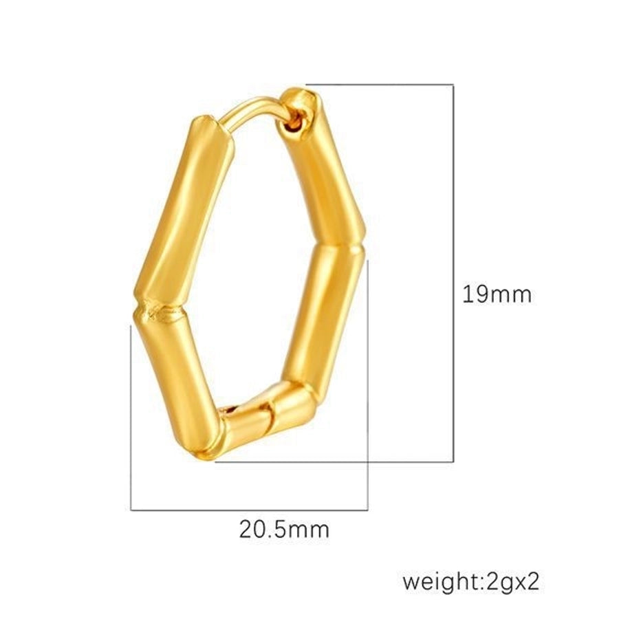 1 Pair Simple Style Geometric Solid Color Plating 304 Stainless Steel 18K Gold Plated Earrings
