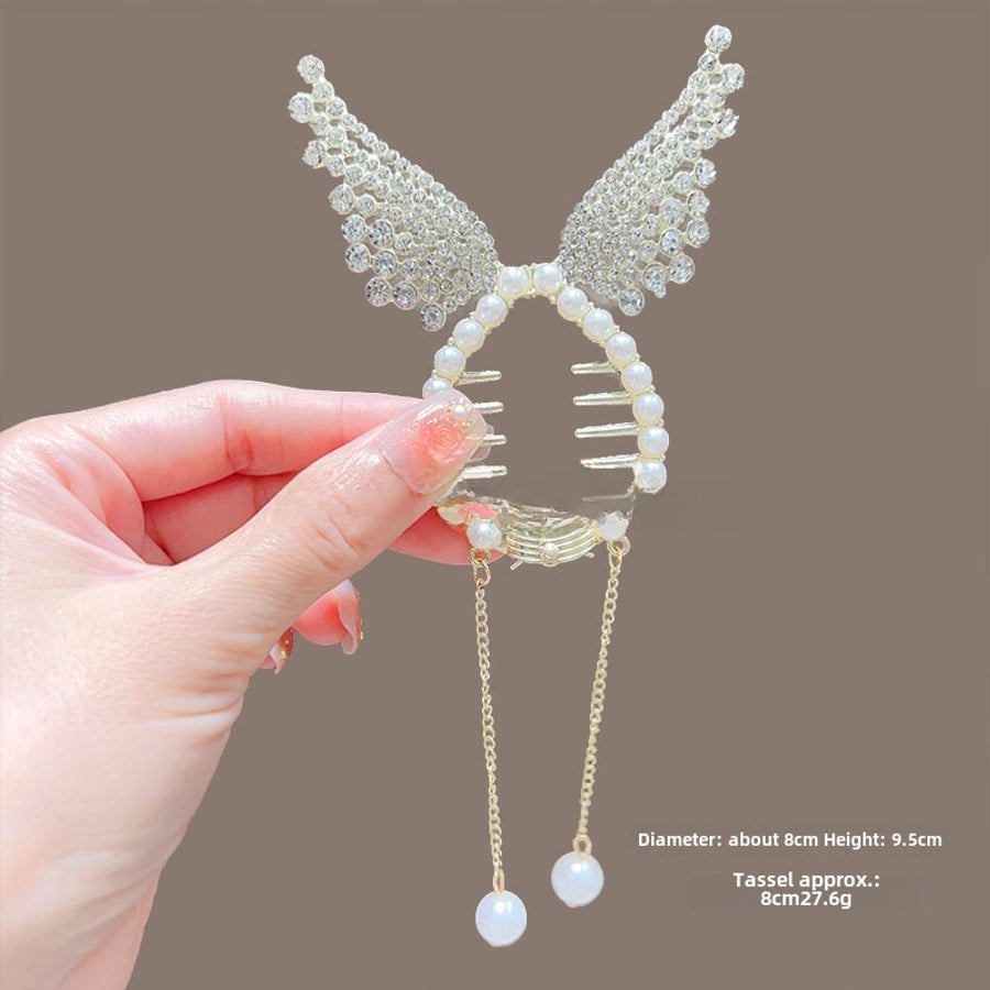 Children's ball head fixed artifact Pearl Rhinestone grip clip does not hurt the hair back of the head ponytail buckle girl hairpin headdress