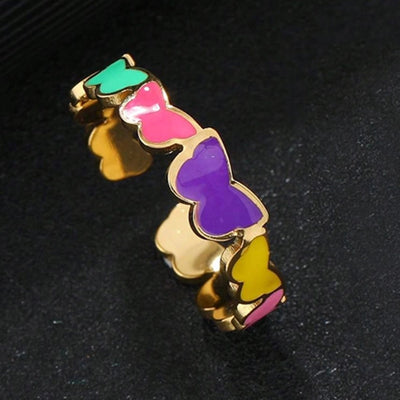 Jewelry Sweet Star Flower Butterfly Titanium Steel Open Rings