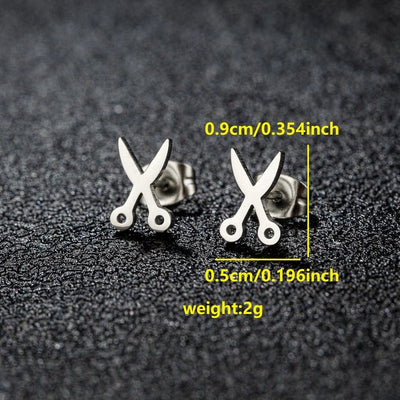 1 Set Sweet Simple Style Scissors Polishing 304 Stainless Steel 18K Gold Plated Ear Studs
