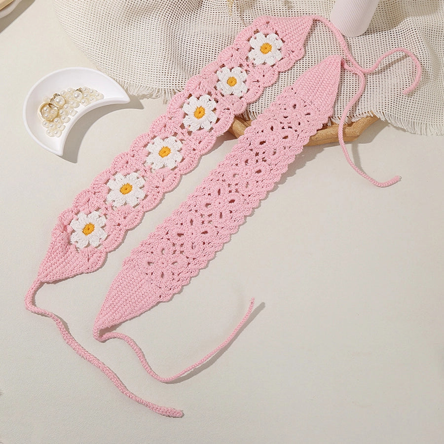 Women's Pastoral Flower Cotton Polyester Flowers Hollow Out Hair Band