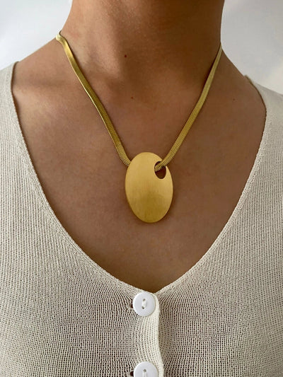 Jewelry Retro Exaggerated Heart Shape Butterfly 316L Stainless Steel  18K Gold Plated Pendant Necklace