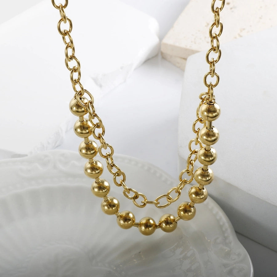 Jewelry Streetwear Geometric 304 Stainless Steel Plating Layered Necklaces