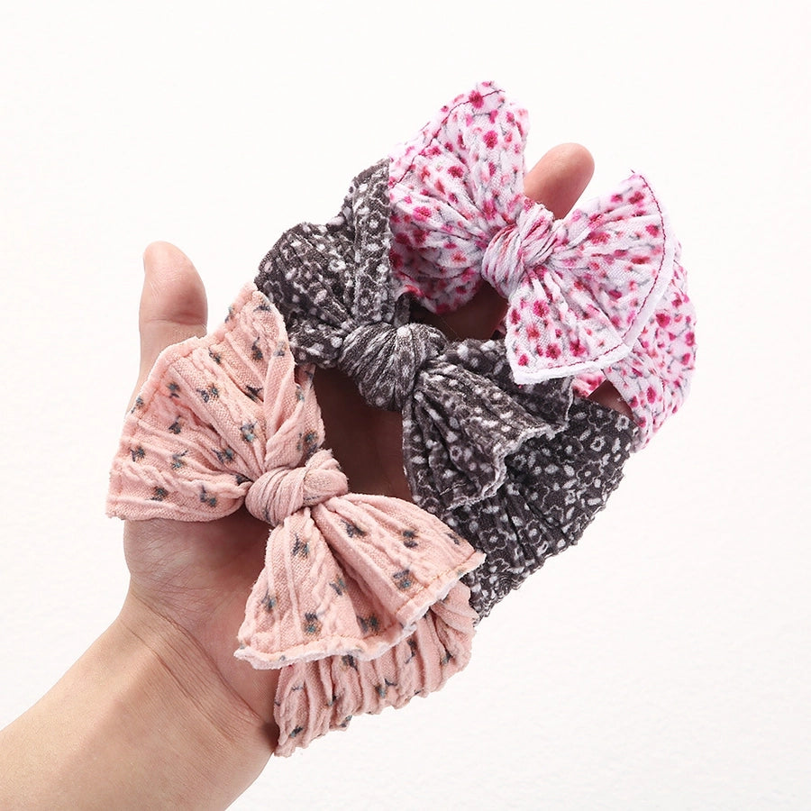 cute printing bow knot cloth hair band