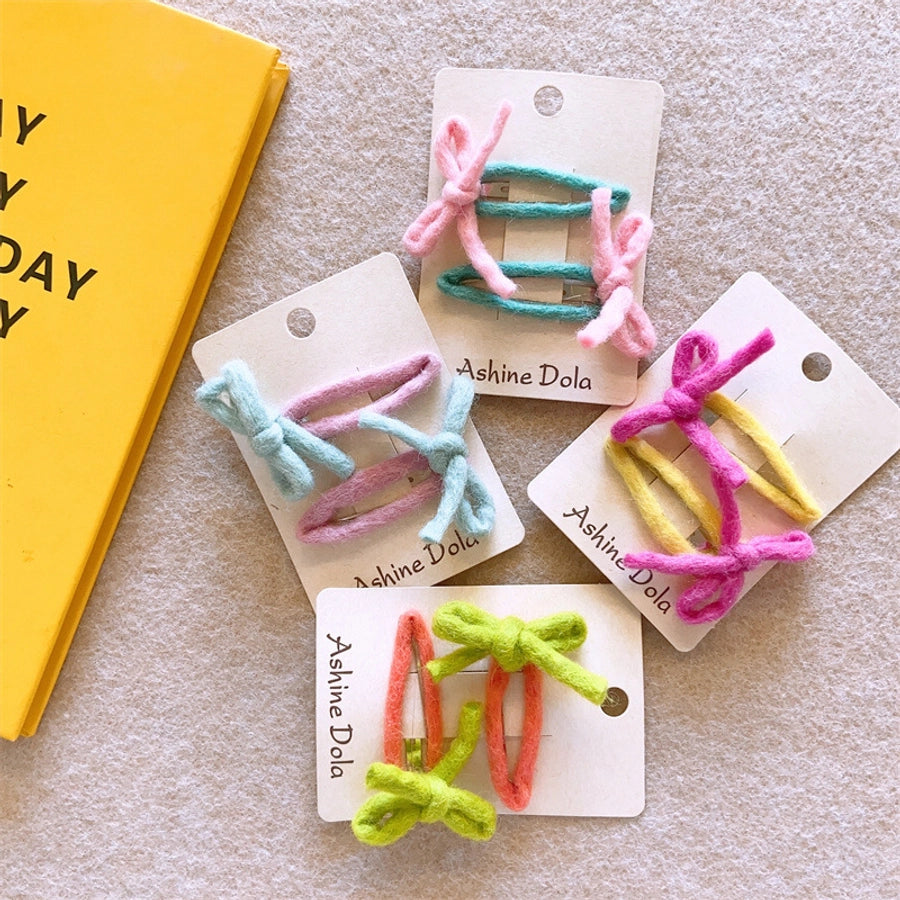 Kid'S Basic Simple Style Bow Knot Cloth Hair Clip