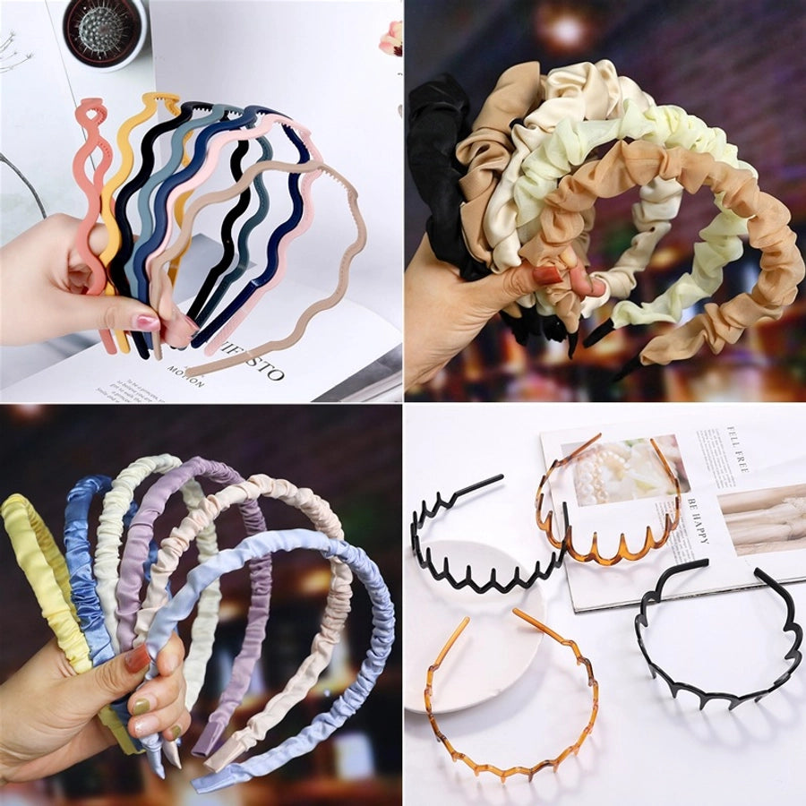 fashion waves solid color plastic hair band 1 piece
