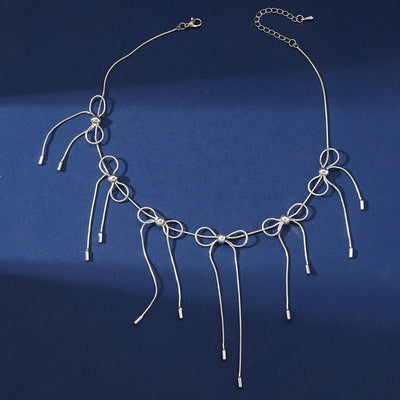 Copper Plating Bow Knot Necklace