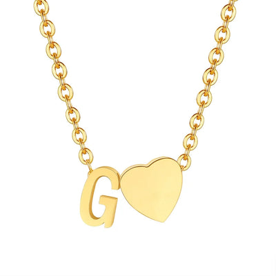 Jewelry Simple Style Commute Letter Heart Shape 201 Stainless Steel Plating Pendant Necklace