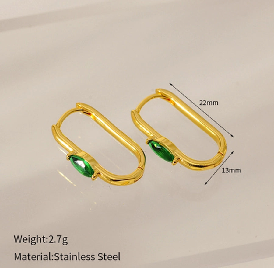 1 Pair Elegant Classic Style Geometric Copper Zircon Earrings