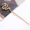 women's retro lady snake alloy plating inlay zircon hairpin
