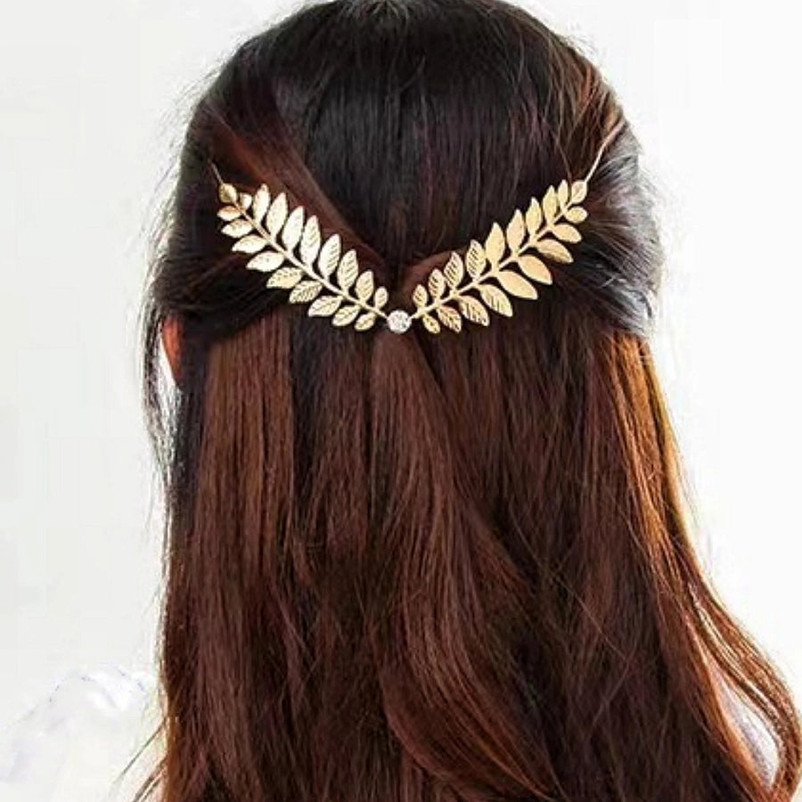 Women's Sweet Simple Style Geometric Leaves Iron Plating Hair Band