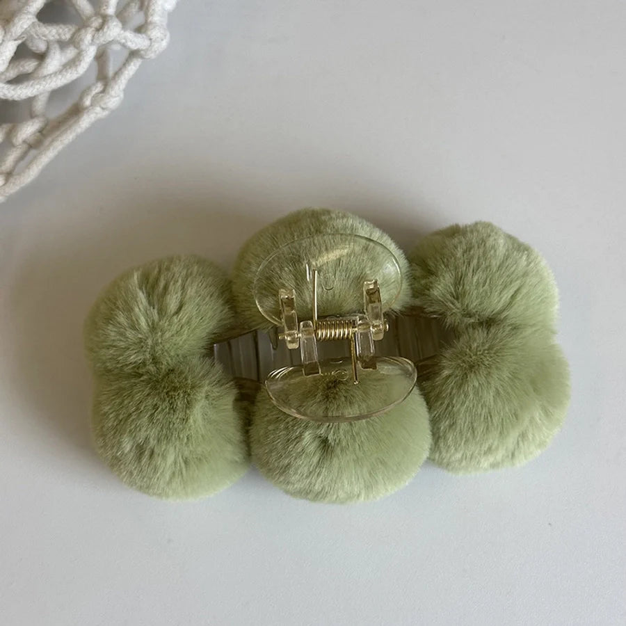 simple style classic style solid color plastic plush hair claws