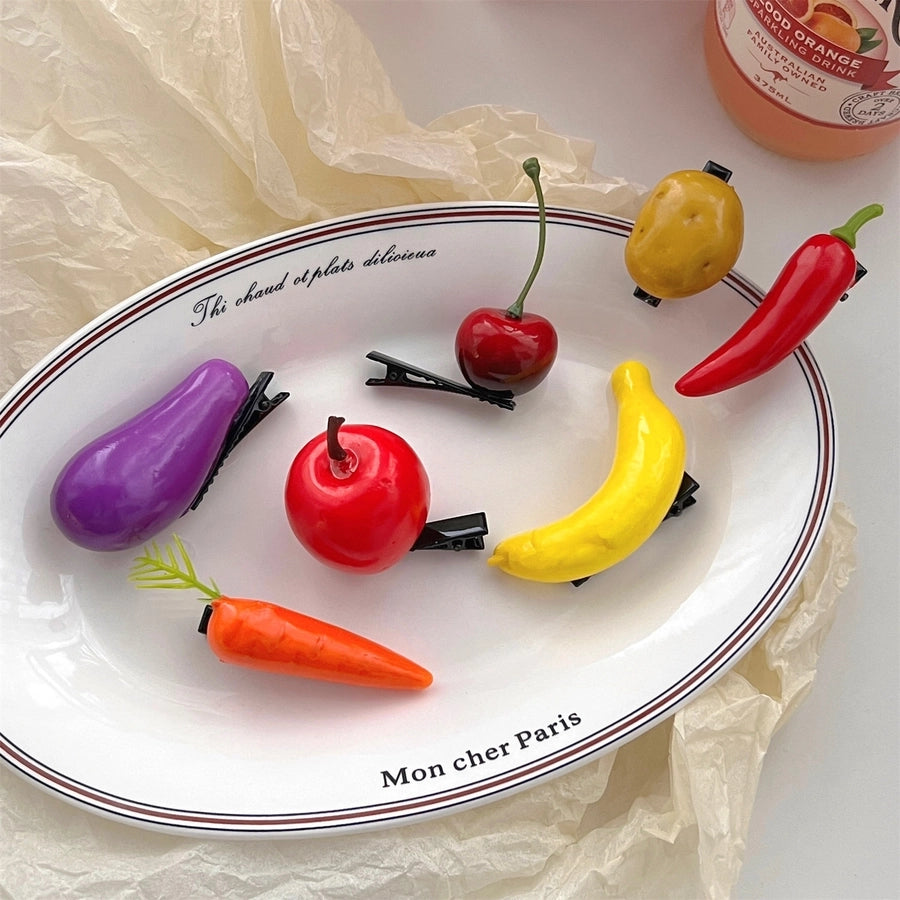 women's sweet solid color plastic hair clip