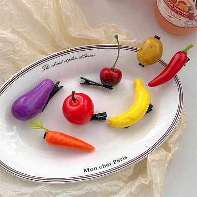 women's sweet solid color plastic hair clip