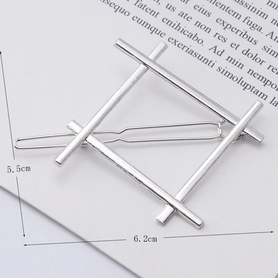 fashion geometric metal plating hair clip