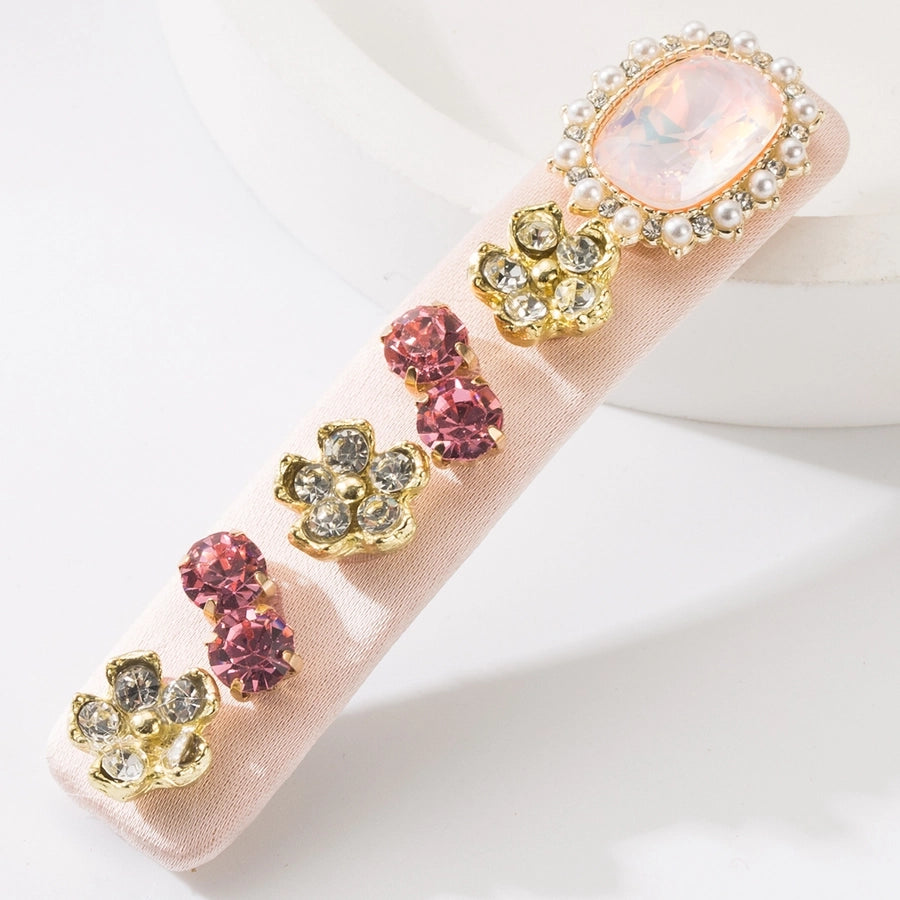 Women's Casual Vacation Classic Style Flower Alloy Inlay Glass Hair Clip