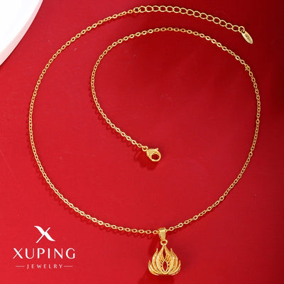 Jewelry Elegant Retro Flower 304 Stainless Steel Copper Zirconia 18K Gold Plated Plating Pendant Necklace