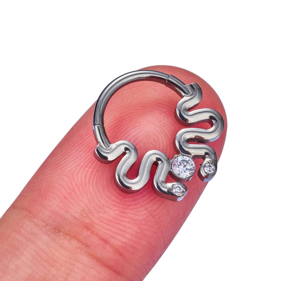 1 Piece Nose Rings & Studs Elegant Luxurious Simple Style Irregular Pure Titanium Titanium Alloy Zircon Ear Cartilage Rings & Studs Nose Rings & Studs