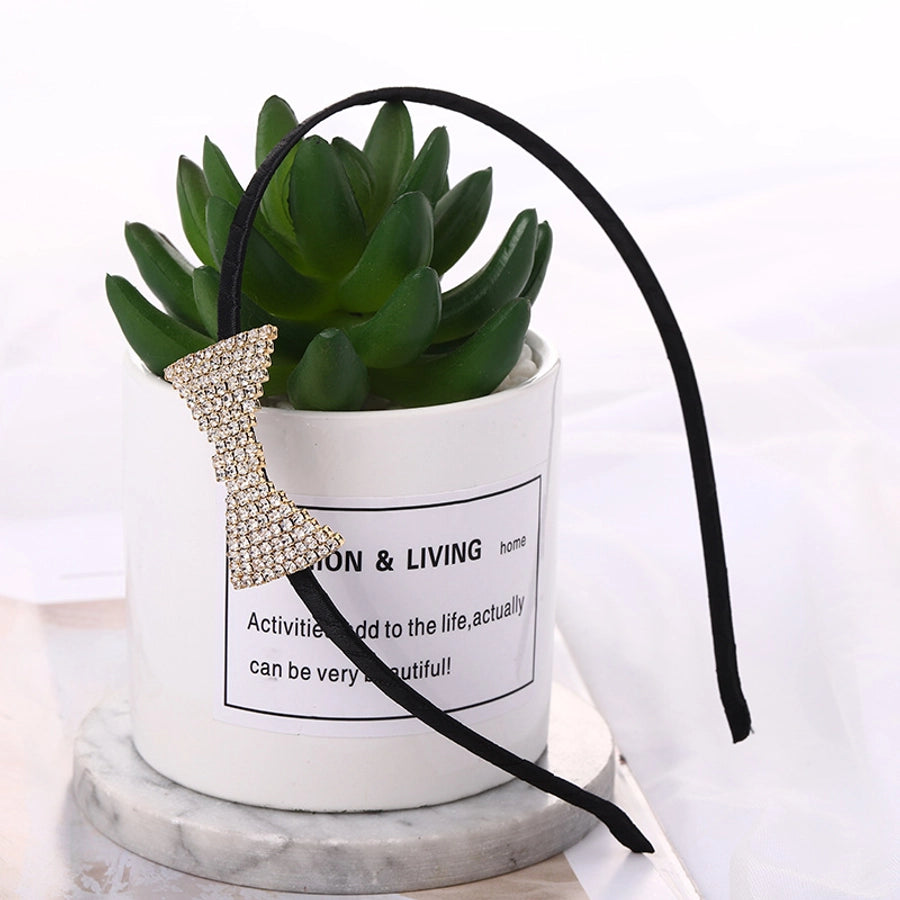 women's simple style bow knot rhinestone hair band