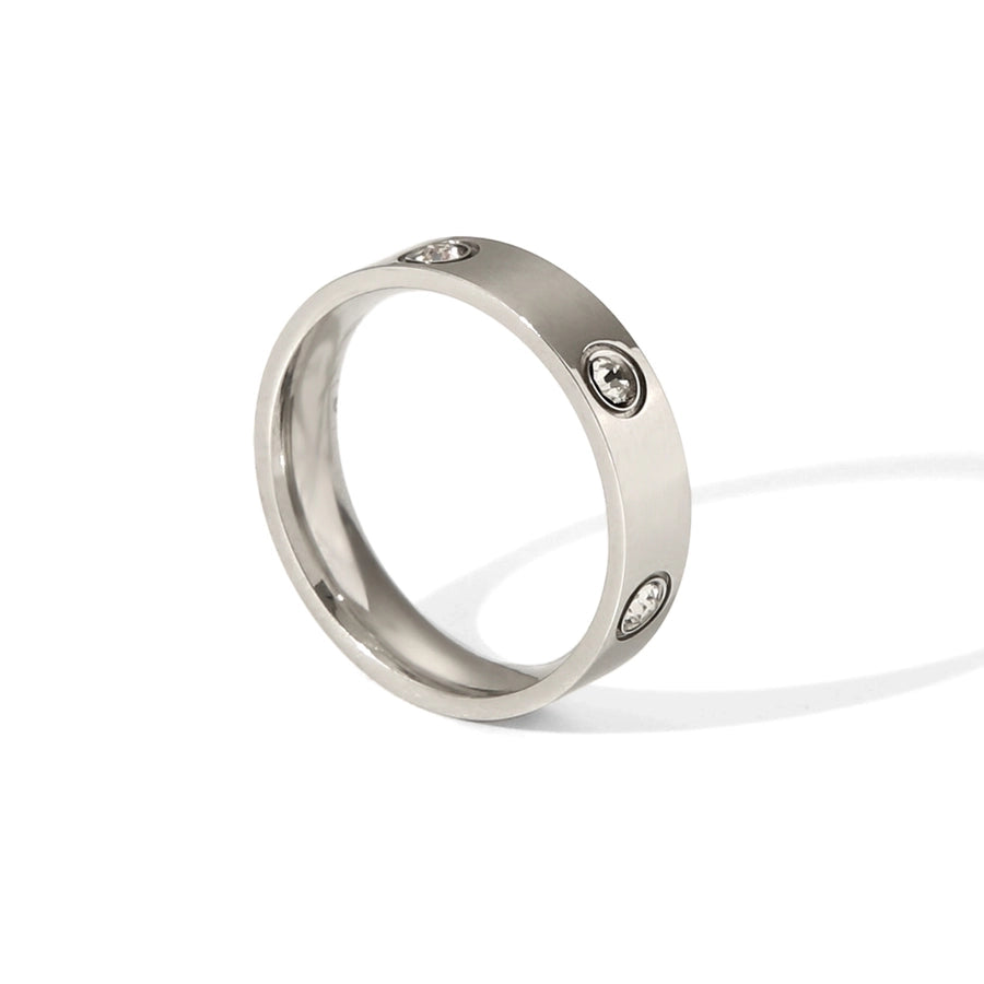 Jewelry IG Style Casual French Style Geometric 304 Stainless Steel Titanium Steel Zircon 18K Gold Plated Rings Bracelets