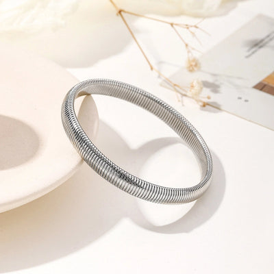 Simple Style Classic Style Solid Color 304 Stainless Steel Bangle In Bulk