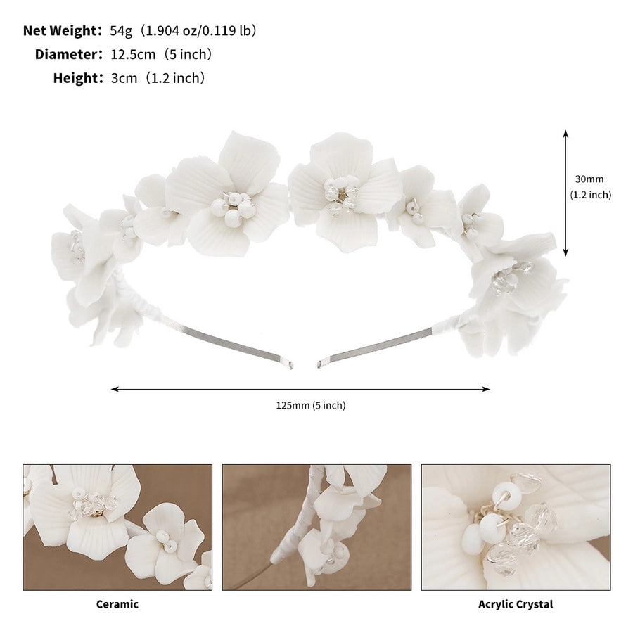 elegant retro lady flower ceramics hair band