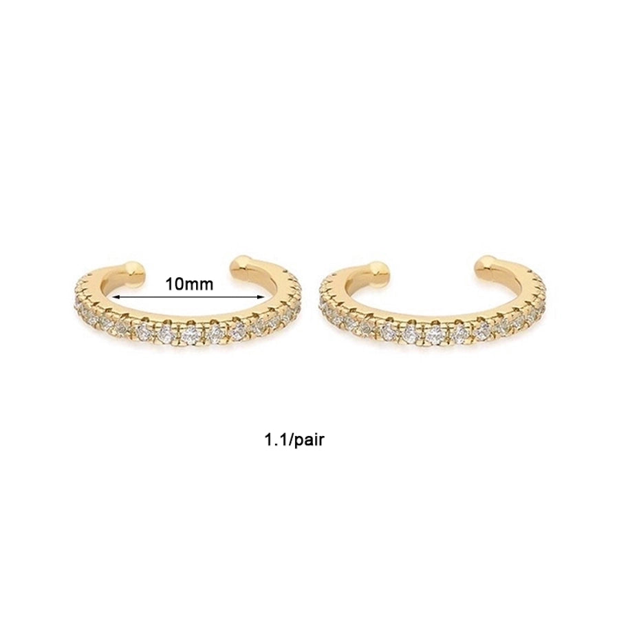 1 Pair IG Style Star Brass Zircon Ear Cuffs Ear Studs