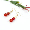 1 Pair Casual Pastoral Gourd Beaded natural stone Copper Drop Earrings