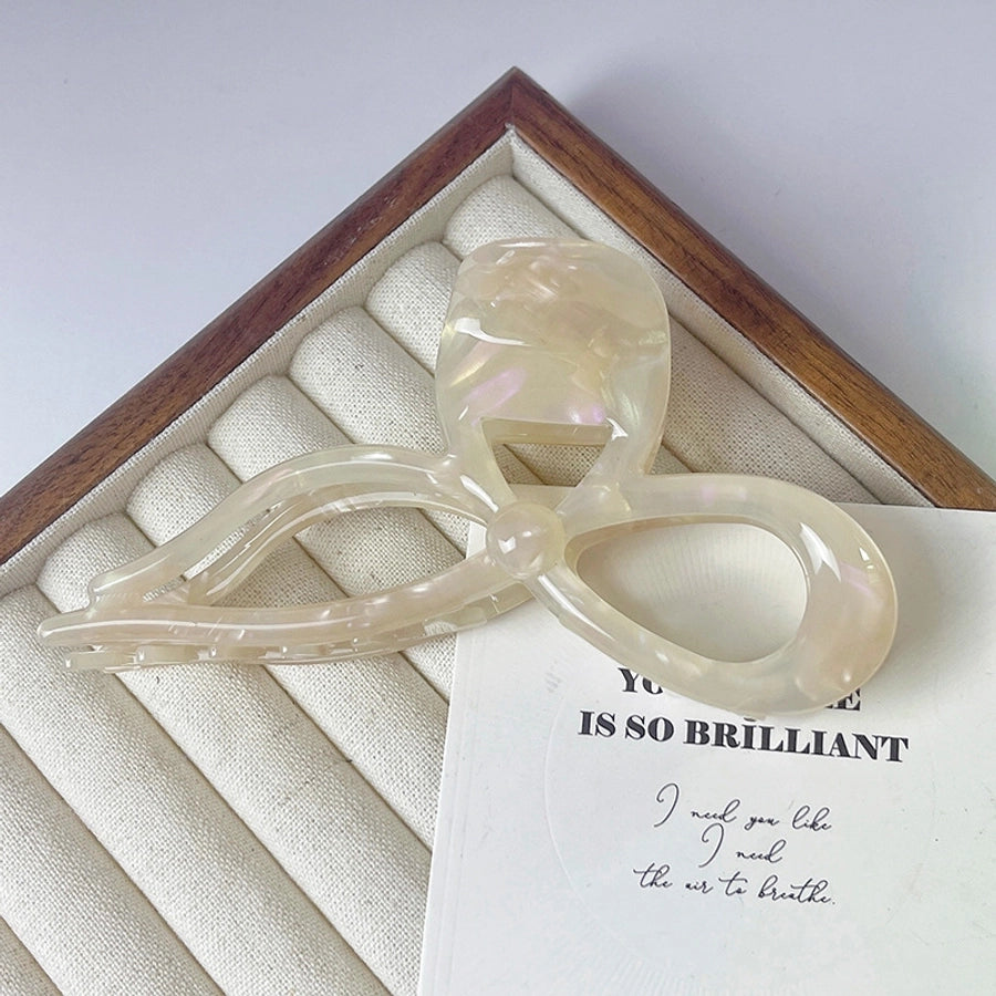 Super Fairy ~ Three-dimensional Bow Acetic Acid Grab Clip Temperament Gentle Ribbon Hairpin Sweet Large Shark Clip Women's Hair Accessories