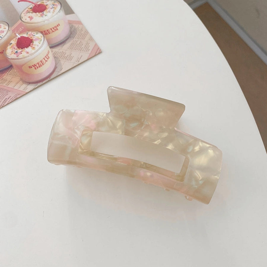 fashion solid color plastic resin polishing hollow out hair claws