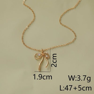 Copper 18K Gold Plated White Gold Plated Asymmetrical Big Bow Bow Knot Zircon Jewelry Set