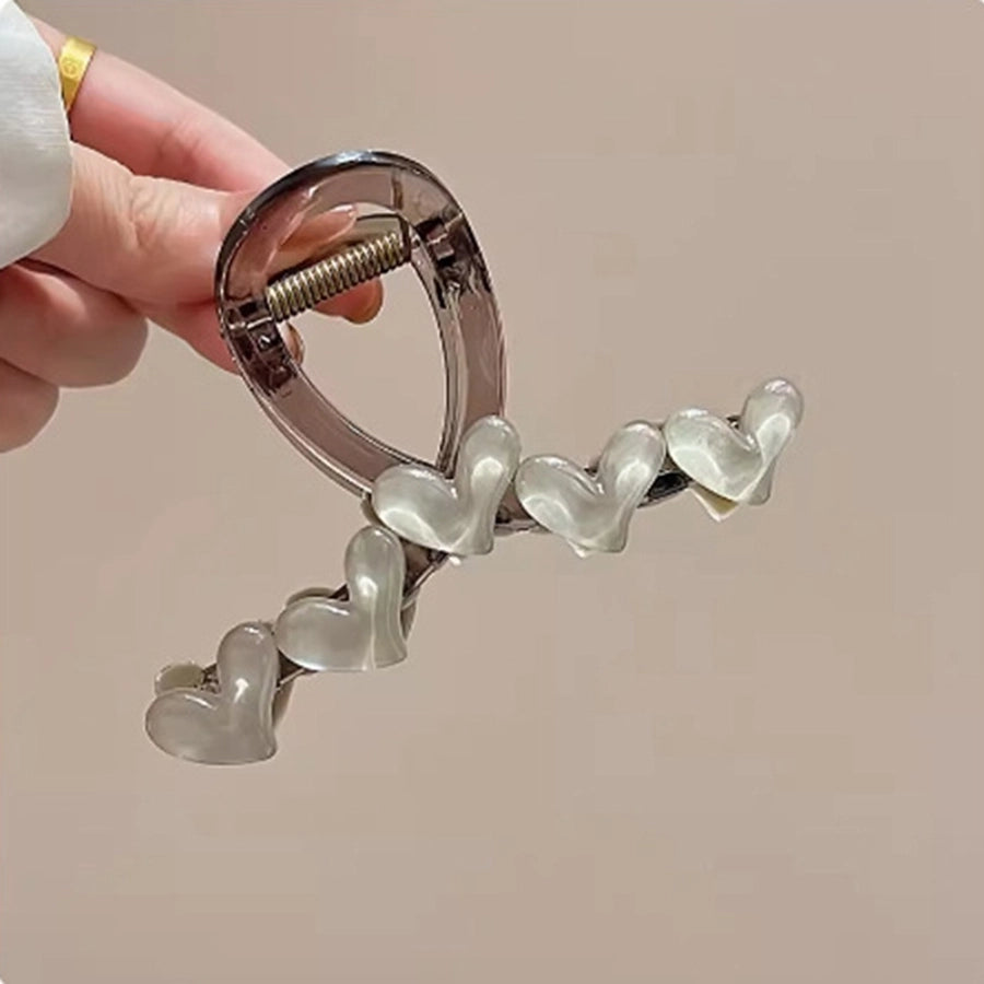 Online celebrity Korean style gradient love back head temperament female hairpin summer simple sweet  shark clip grip