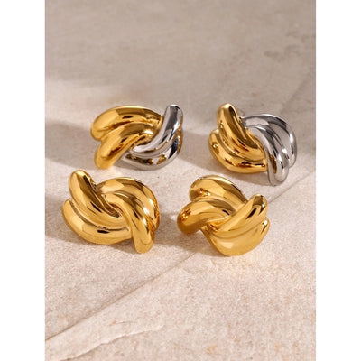 1 Pair Classic Style cross Color Block 304 Stainless Steel Ear Studs