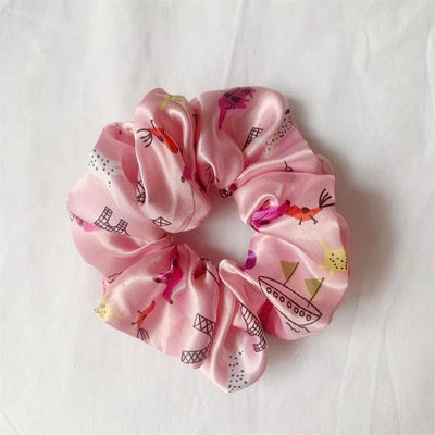 simple style commute solid color cloth handmade pleated hair tie