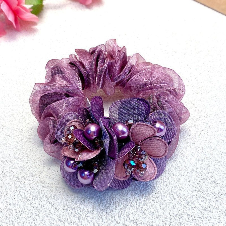 Clearance middle-aged mother's hair flower head rope 35 to 50 years old tie hair tie hair ball hair coil high elasticity