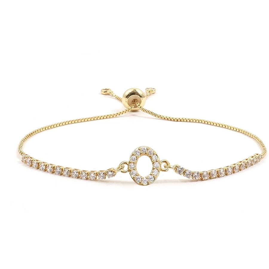 Copper Inlay Letter Zircon Bracelets