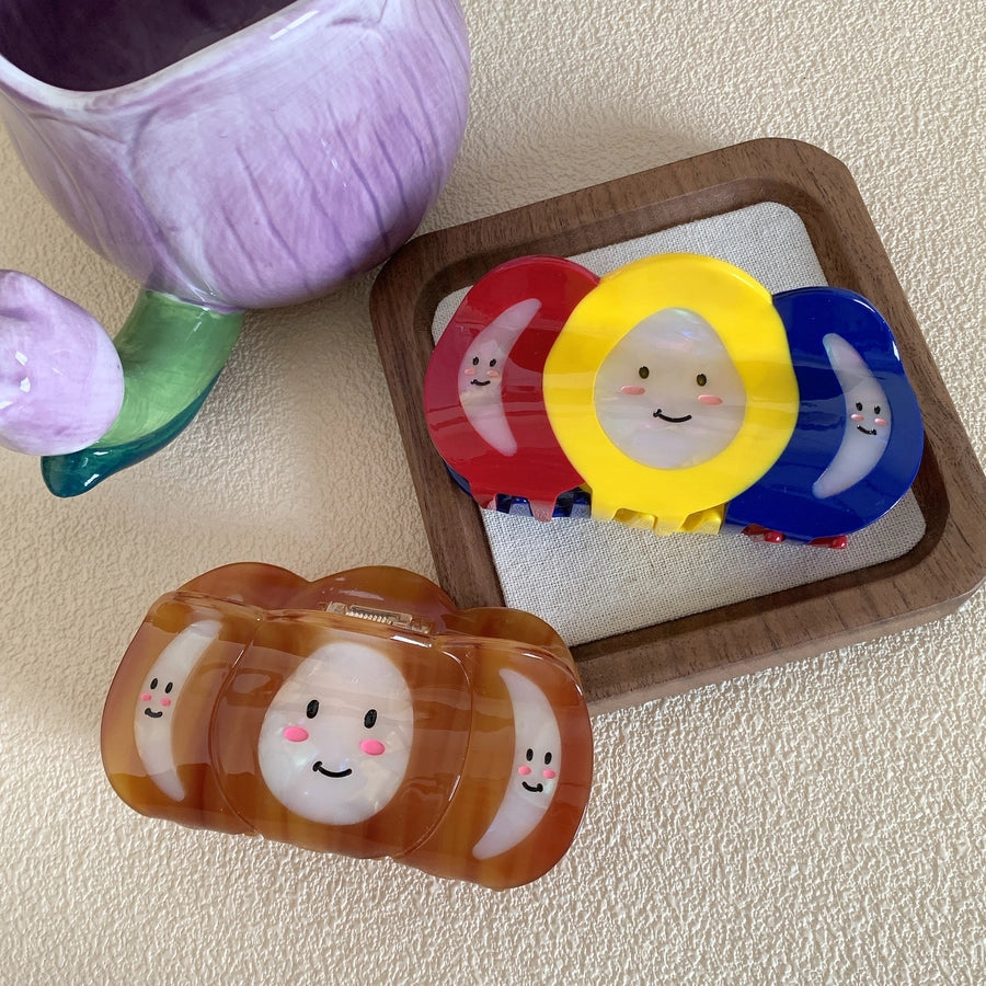 women's cartoon style cute  face acetic acid sheets hair claws